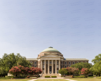 An image of Dallas Hall on the campus of Southern Methodist University in University Park, Texas.  Designed by Shepley, Rutan And Coolidge in a manner similar to The Rotunda at the University of Virginia, the brick Classical Revival structure opened in 1915 and remains the centerpiece of the SMU campus to this day.  Dallas Hall is listed on the National Register of Historic Places and is a Texas Historic Landmark.  This stock photo Copyright Capitolshots Photography, ALL RIGHTS RESERVED.