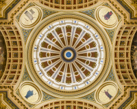 A photo inside the rotunda of the Pennsylvania State Capitol.  The Beaux-Arts structure, designed by Joseph M. Huston, was completed in Harrisburg in 1906.  The Pennsylvania State Capitol is a National Historic Landmark.  This photo © Capitolshots Photography/TwoFiftyFour Photos, LLC, ALL RIGHTS RESERVED.