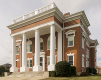 An image of the Murray County Courthouse in Chatsworth, Georgia.  The Chatsworth courthouse was designed by Alexander Blair.  The Murray County Courthouse, a brick Classical Revival structure, was built in 1916 and is listed on the National Register of Historic Places.  This image © Capitolshots Photography/TwoFiftyFour Photos, LLC, ALL RIGHTS RESERVED.