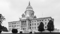 An image of the Rhode Island State House in Providence.  Designed by McKim, Mead And White, the Rhode Island state capitol was built between 1895 and 1904.  The Rhode Island State House, a Classical Revival structure, is listed on the National Register of Historic Places.  This stock photo Copyright Capitolshots Photography, ALL RIGHTS RESERVED.